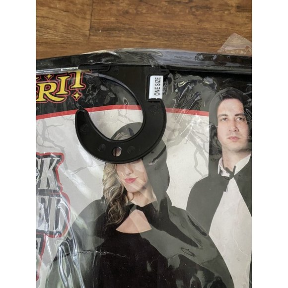 Spirit Halloween Adult Black Hooded Cape Costume One Size Fits Most Cloak‎ NIB - Picture 12 of 12
